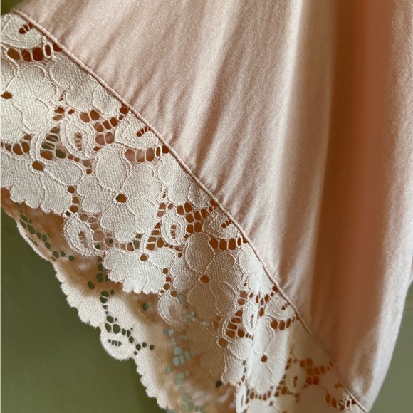 $148 Eberjey Women's Pink(peachy) Lace Knit Kimono Sleeve Self-Tie Naya Robe  M - Picture 3 of 9